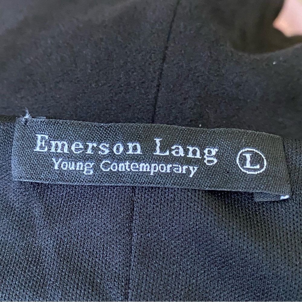 Emerson Lang  Elegant Black Women's Top Sz L - Picture 8 of 11